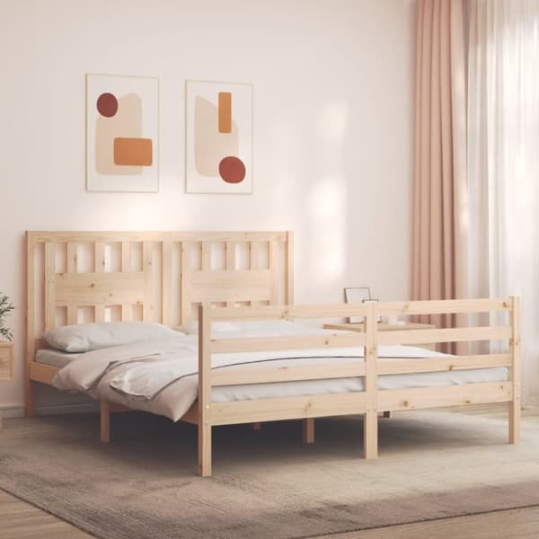 vidaXL Sengeramme med hodegavl 160x200 cm heltre