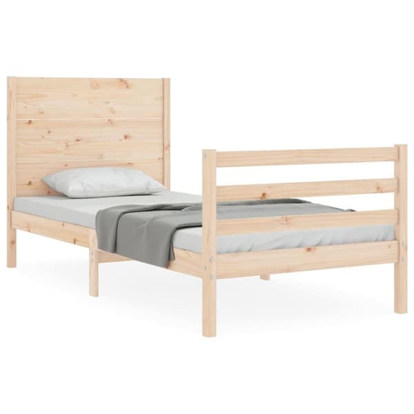 vidaXL Sengeramme med hodegavl 3FT single heltre