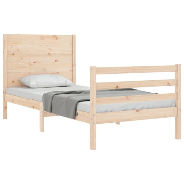 vidaXL Sengeramme med hodegavl 90x200 cm heltre