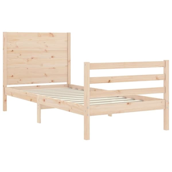 vidaXL Sengeramme med hodegavl 90x200 cm heltre