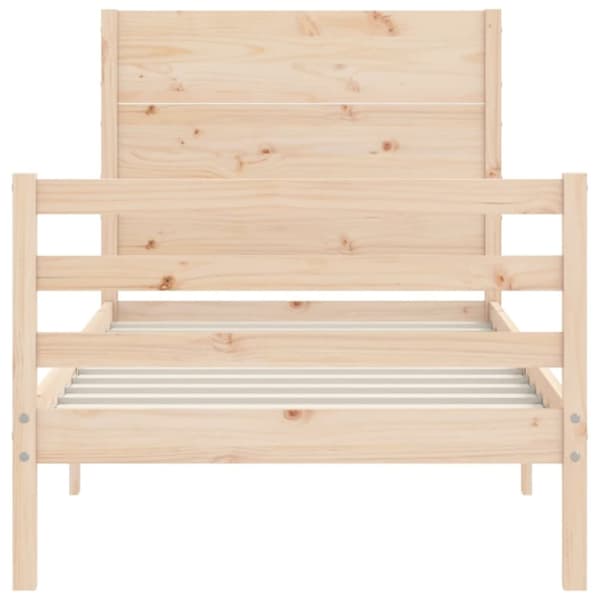 vidaXL Sengeramme med hodegavl 90x200 cm heltre