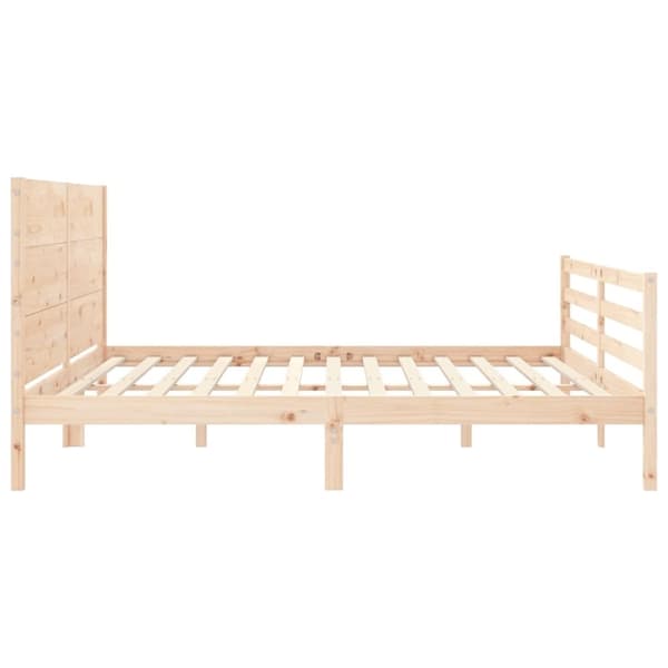 vidaXL sengeramme med sengegavl 200x200 cm massivt træ