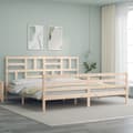 Miniatyrbilde 3 av 11: vidaXL Sengeramme med hodegavl 200x200 cm heltre