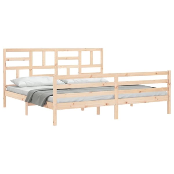 vidaXL Sengeramme med hodegavl 200x200 cm heltre
