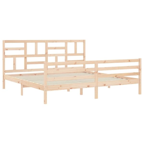 vidaXL Sengeramme med hodegavl 200x200 cm heltre