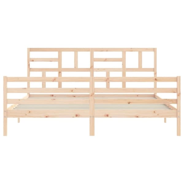 vidaXL Sengeramme med hodegavl 200x200 cm heltre