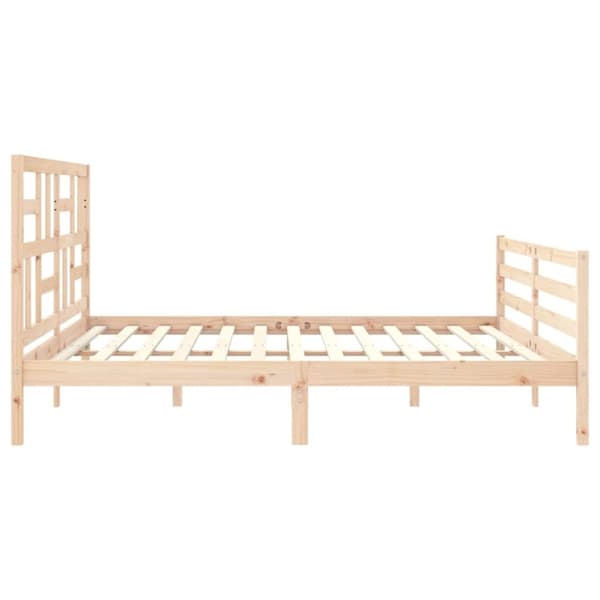 vidaXL Sengeramme med hodegavl 200x200 cm heltre