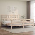 Miniatyrbilde 2 av 11: vidaXL Sengeramme med hodegavl 200x200 cm heltre