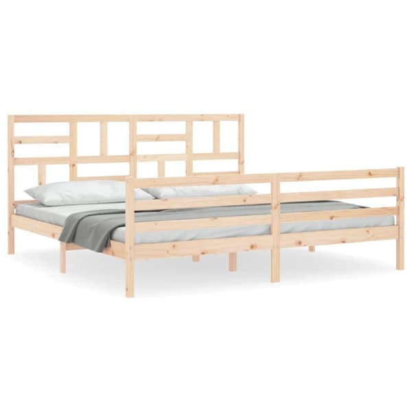 vidaXL Sengeramme med hodegavl 200x200 cm heltre