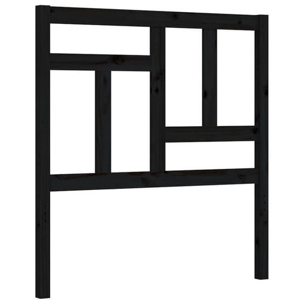 vidaXL Sängynrunko päädyllä musta 90x200 cm täysi puu