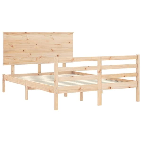 vidaXL Sengeramme med hodegavl 140x200 cm heltre