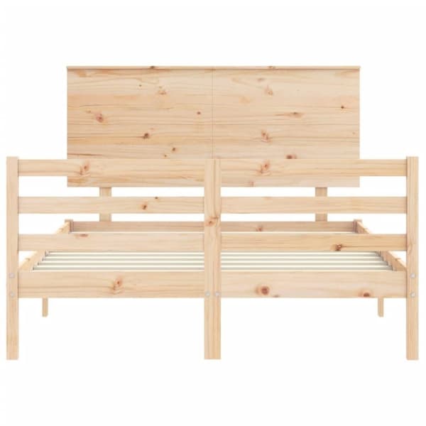 vidaXL Sengeramme med hodegavl 140x200 cm heltre