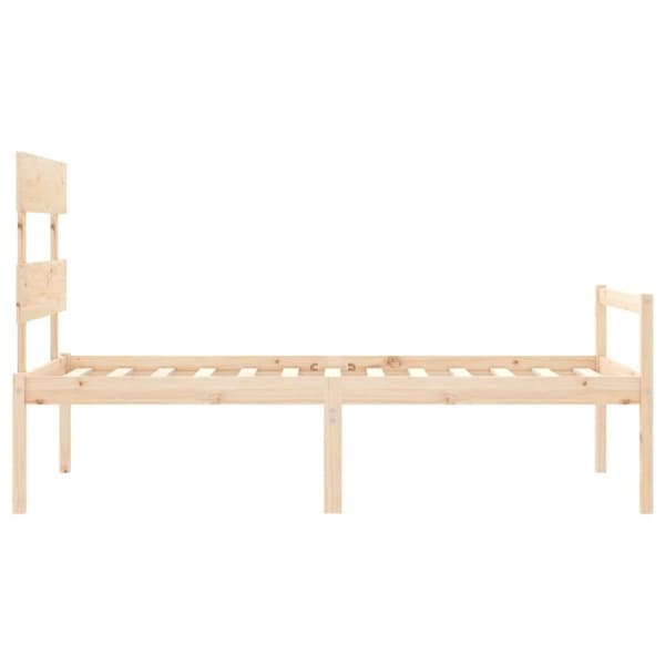 vidaXL Vanhusten sänky päädyllä 90x200 cm täysi puu
