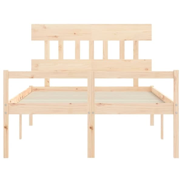 vidaXL sengeramme med sengegavl Small Double massivt træ