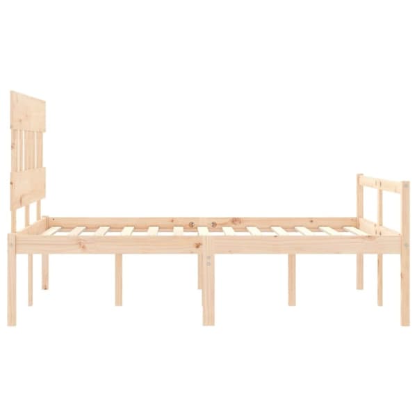 vidaXL sengeramme med sengegavl Small Double massivt træ