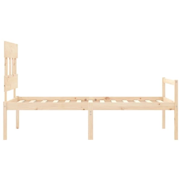vidaXL Sängynrunko päädyllä 90x200 cm täysi puu