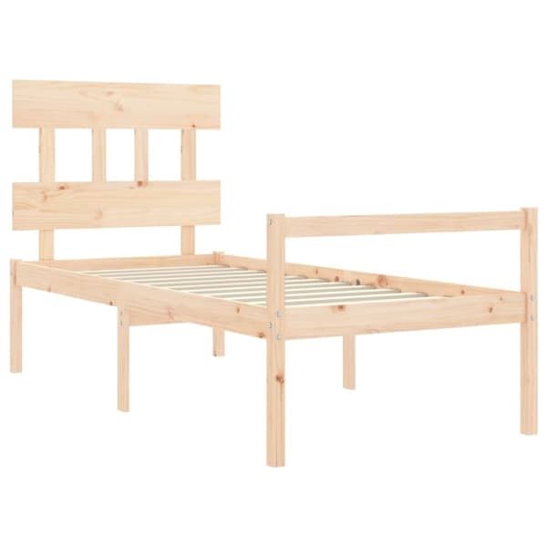 vidaXL Sengeramme med hodegavl 90x200 cm heltre