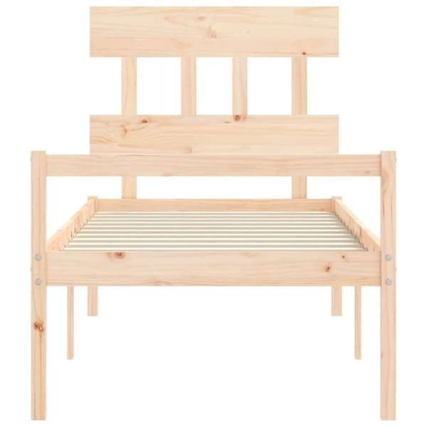 vidaXL Sengeramme med hodegavl 90x200 cm heltre