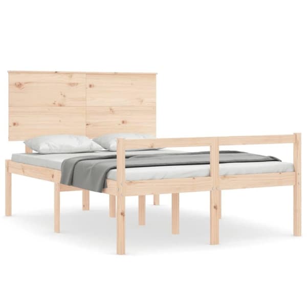 vidaXL Sengeramme med hodegavl 4FT small double heltre
