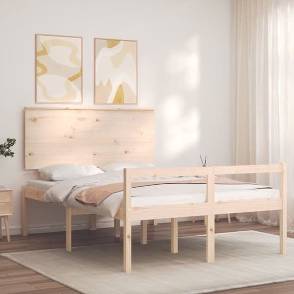 vidaXL Sengeramme med hodegavl 4FT small double heltre