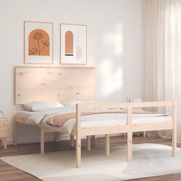 vidaXL Sengeramme med hodegavl 4FT small double heltre