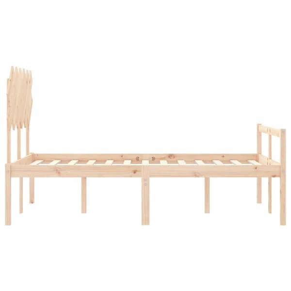 vidaXL sengeramme med sengegavl Small Double massivt træ