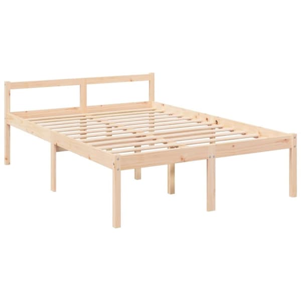 vidaXL sengeramme med sengegavl Small Double massivt træ