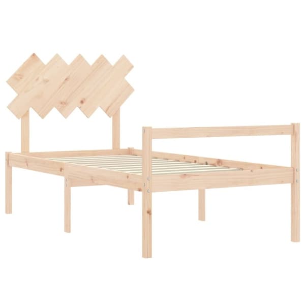 vidaXL sengeramme med sengegavl 100x200 cm massivt træ