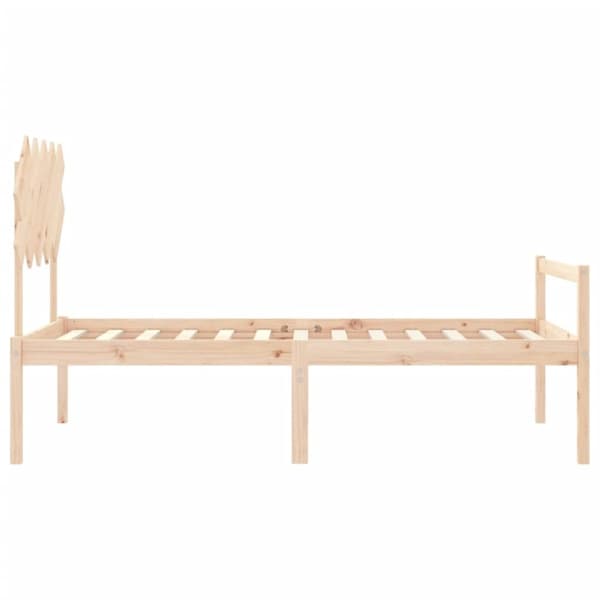 vidaXL sengeramme med sengegavl 100x200 cm massivt træ