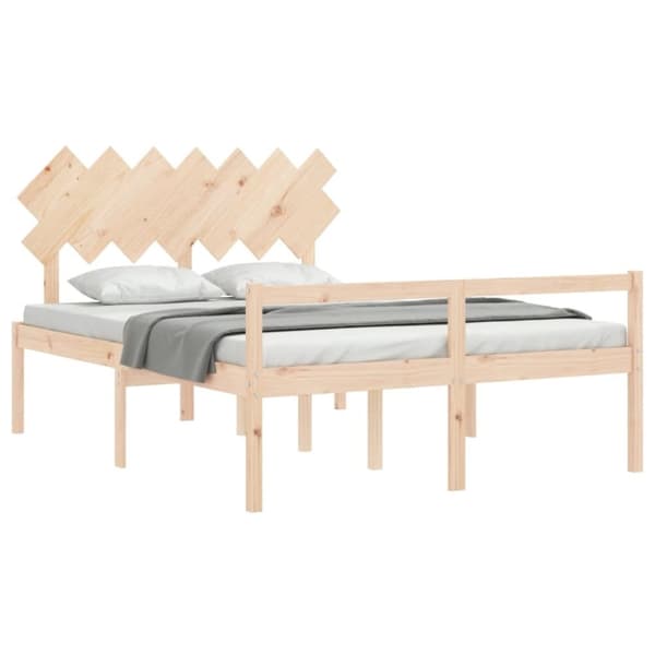 vidaXL Sengeramme med hodegavl 140x200 cm heltre