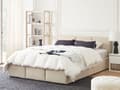 Miniatyrbild 2 av 11: Ottoman Bed Ljusbeige sammet Klädsel Dubbel Storlek 140 x 200 cm Tuftad Huvudgavel Förvaringsfunktion