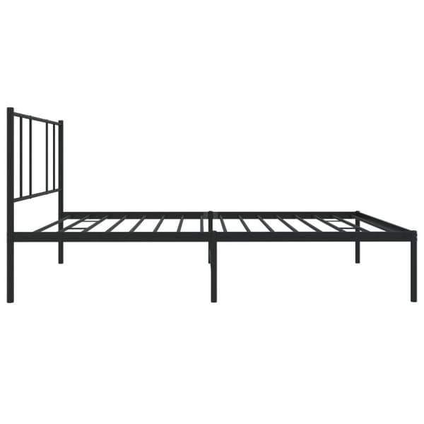 vidaXL Sängram med huvudgavel metall svart 100x200 cm