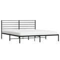 Miniatyrbillede 4 af 10: vidaXL sengeramme med sengegavl 180x200 cm metal sort