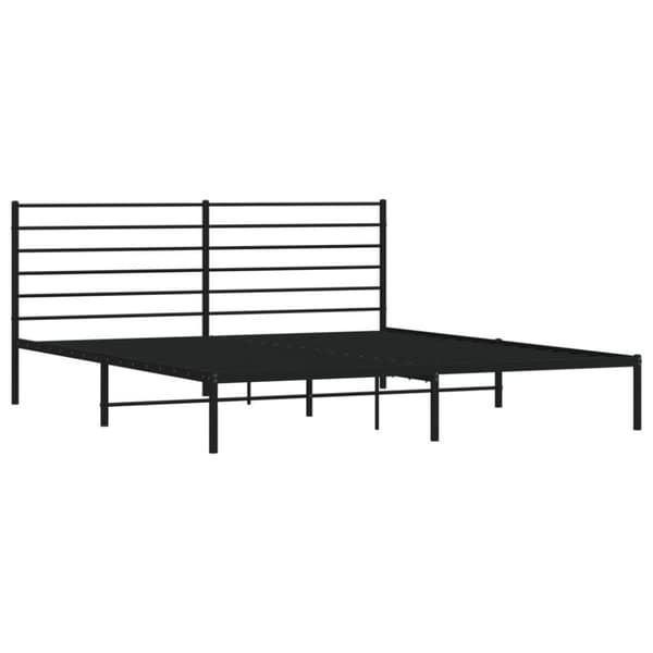 vidaXL sengeramme med sengegavl 180x200 cm metal sort