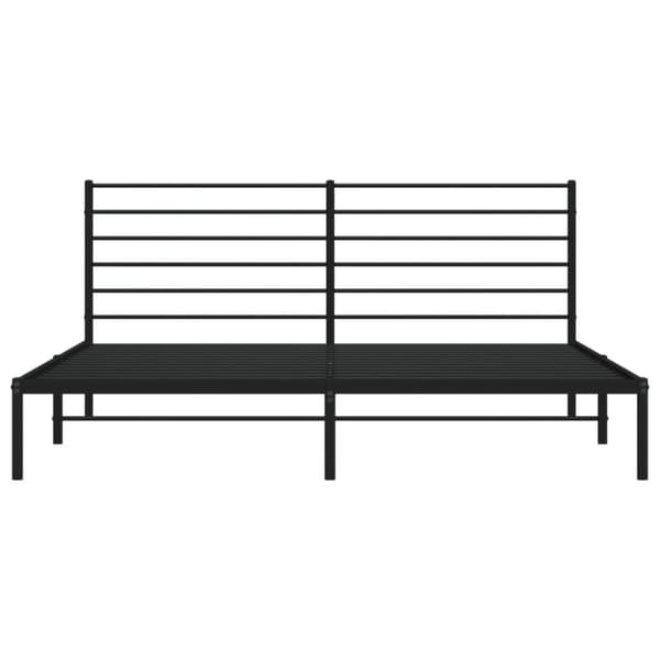 vidaXL sengeramme med sengegavl 180x200 cm metal sort