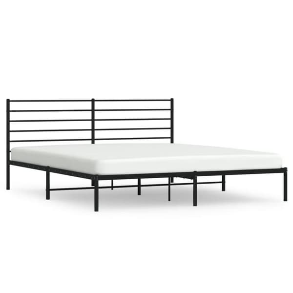 vidaXL sengeramme med sengegavl 180x200 cm metal sort