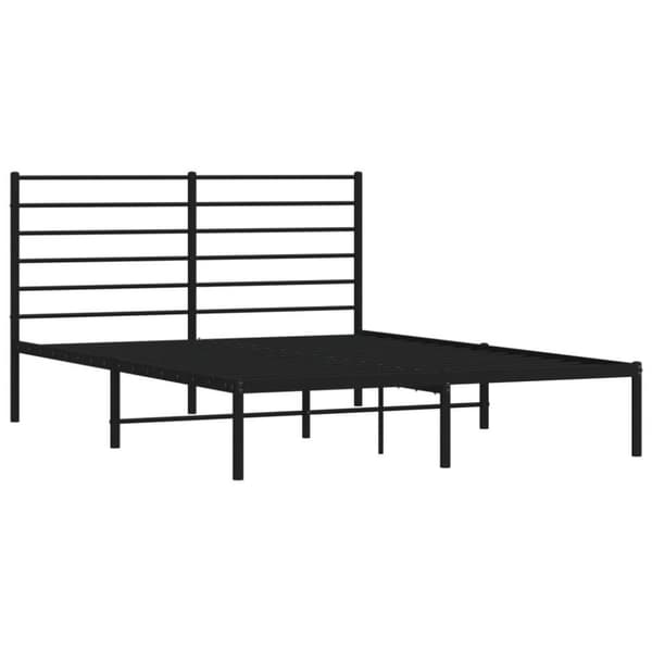 vidaXL sengeramme med sengegavl 160x200 cm metal sort