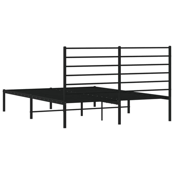 vidaXL sengeramme med sengegavl 160x200 cm metal sort