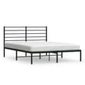 Miniatyrbillede 1 af 10: vidaXL sengeramme med sengegavl 160x200 cm metal sort
