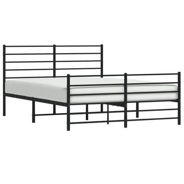 vidaXL sengeramme med sengegavl og fodgærde 140x200 cm metal sort