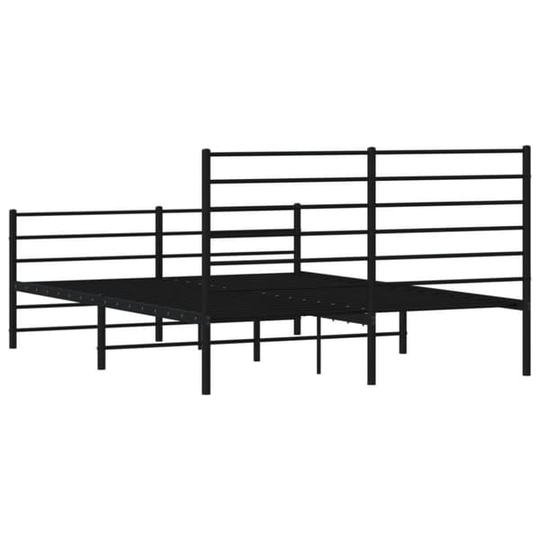 vidaXL sengeramme med sengegavl og fodgærde 140x200 cm metal sort