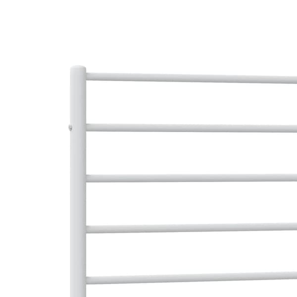 vidaXL Sängram med huvudgavel och fotgavel vit metall 80x200 cm
