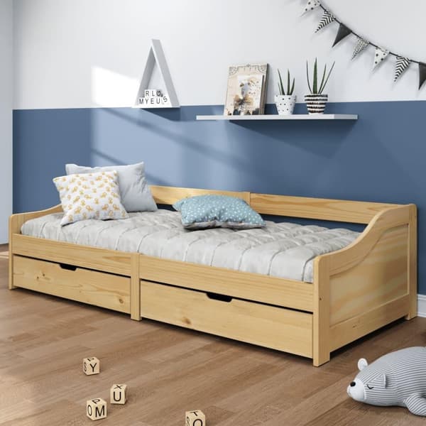 vidaXL Sohvasänky 2 laatikolla IRUN 90x200 cm täysi mänty