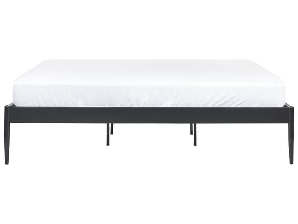Sort metalrammeseng 160 x 200 cm lav uden hovedgærde moderne design minimalistisk