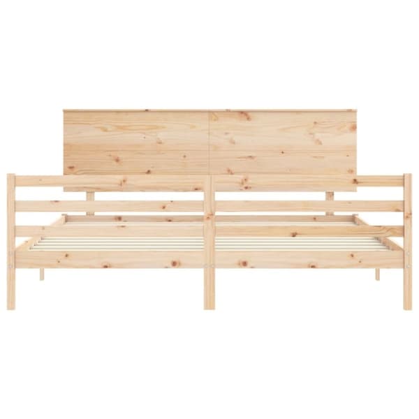 vidaXL Sengeramme med hodegavl 200x200 cm heltre