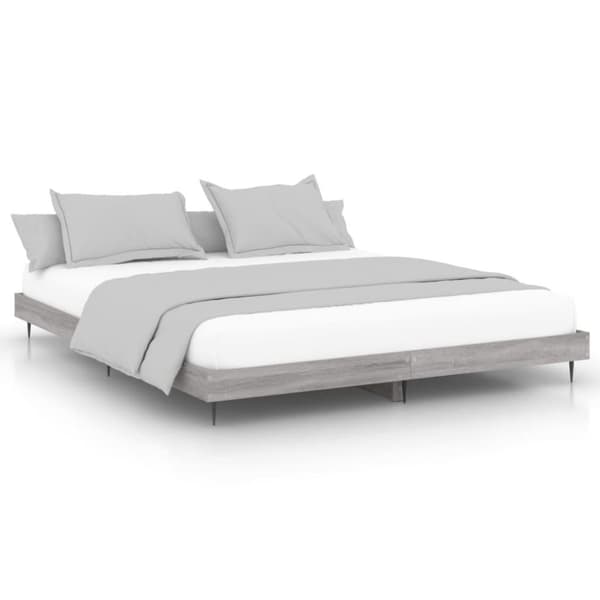 vidaXL Sengeramme uten madrass grå sonoma 180x200 cm konstruert tre
