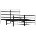 Miniatyrbilde 4 av 10: vidaXL Sengeramme i metall med hode- og fotgavl svart 120x200 cm