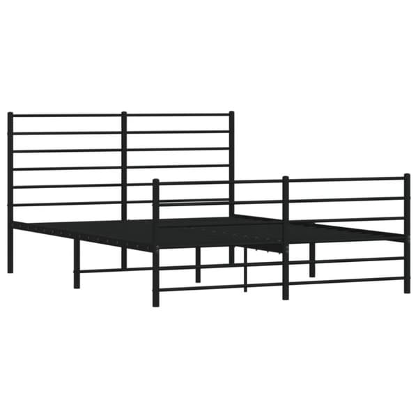 vidaXL Sengeramme i metall med hode- og fotgavl svart 120x200 cm