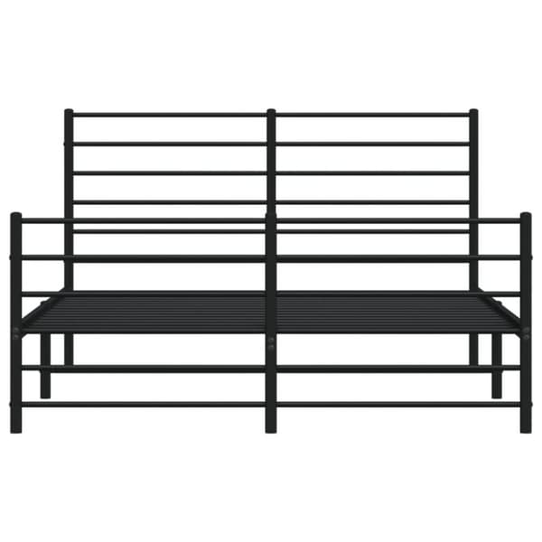 vidaXL Sengeramme i metall med hode- og fotgavl svart 120x200 cm