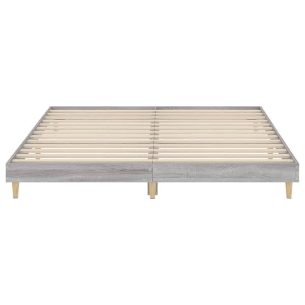 vidaXL Sengeramme grå sonoma 200x200 cm konstruert tre